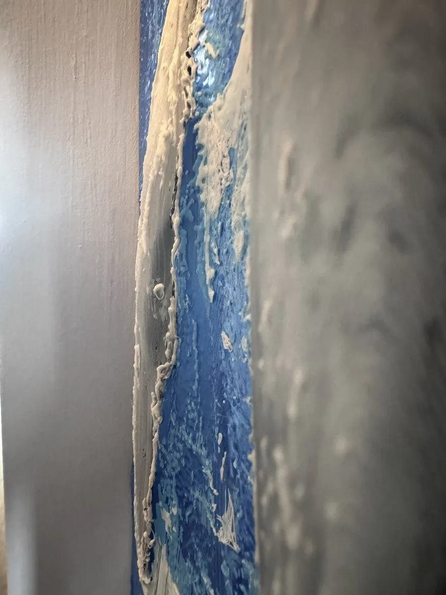 Side view of the printed panel showing its layered internal geometry